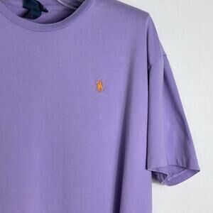Polo Ralph Lauren Mens XL Cotton T-Shirt Purple Orange Pony Single Stitch